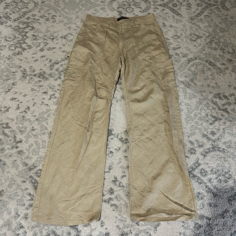 Lioness Carpenter Linen Cream Tan Pants Revolve Miami Summer Medium Wide Leg